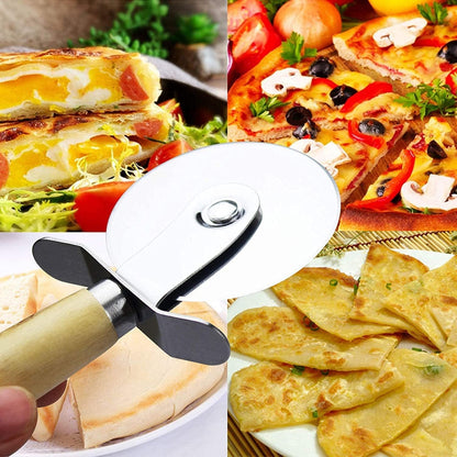 3 pcs Pizza Tool Set Including Pastry Pizza Roller, Pizza Dough Docker that Time-Saving and Dough Cutter (3 pcs)