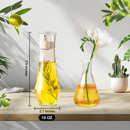Diamond Olive Oil Dispenser Bottle,Oil and Vinegar Dispenser for kitchen,Elegant Glass Cooking Oil Dispenser,Dispenser Bottle of 10 OZ - Set of 2