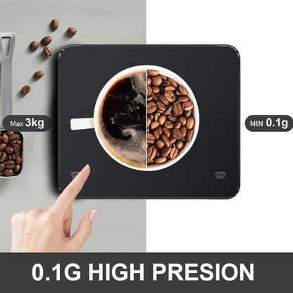 Mini Coffee Scale with Timer, Rechargeable Espresso Scale with Type-C