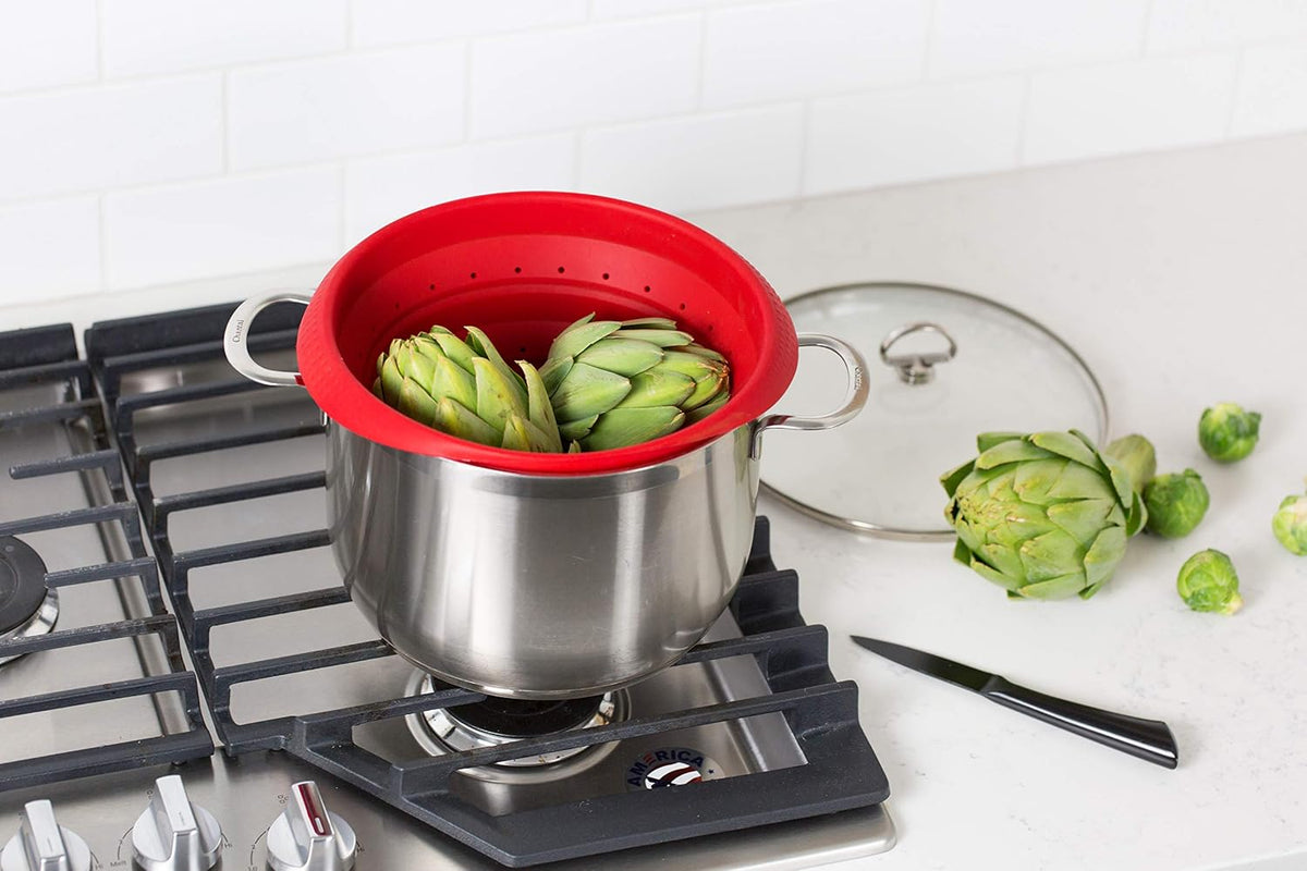 4-Quart Silicone Collapsible Colander - Green