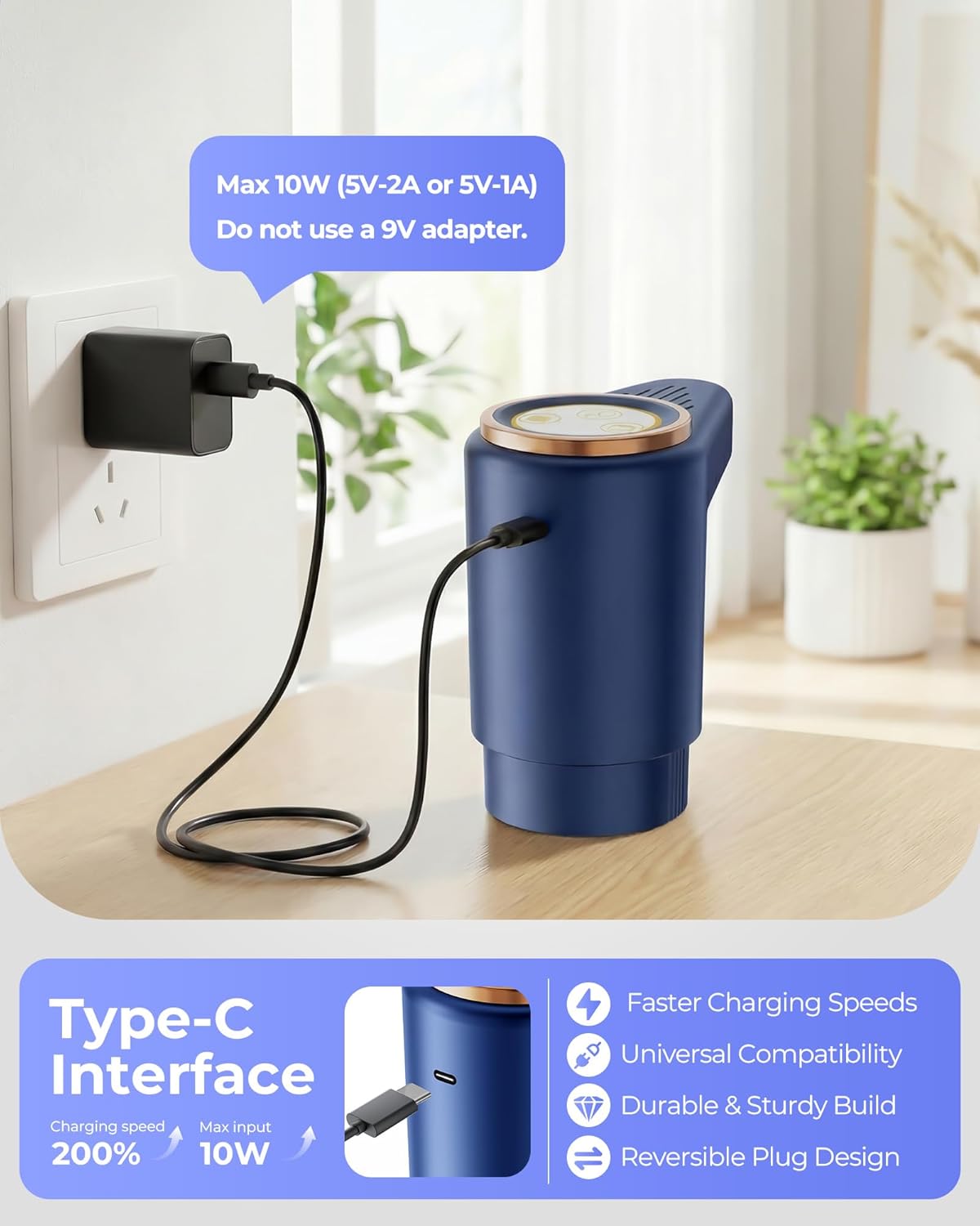 Water Jug Pump for 5 Gallon Bottle – Portable Electric USB-C Charging Dispenser, Dual Powerful Motors, Fast Flow, Fits 2-5 Gallon Jugs – Ideal for Home, Office, Camping, RV, Dark Black
