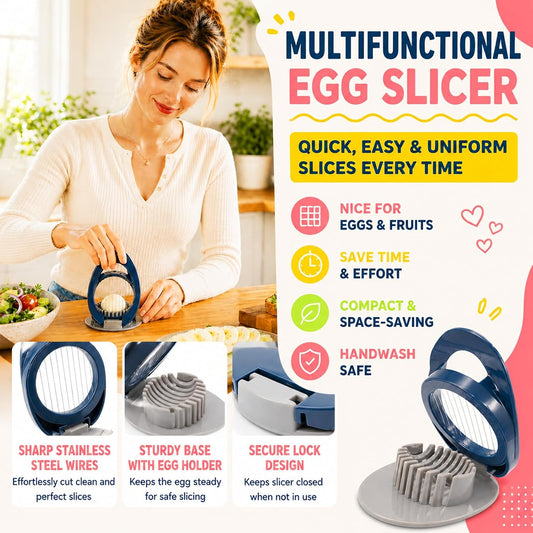 FANTEXY Egg Slicer for Hard Boiled Eggs, Stainless Steel Wire | Strawberry Cutter, Fruit Dicer for Kiwis, Strawberry Cutter, Fruit Dicer,Easy-clean Design for Soft Fruit and Egg Prep