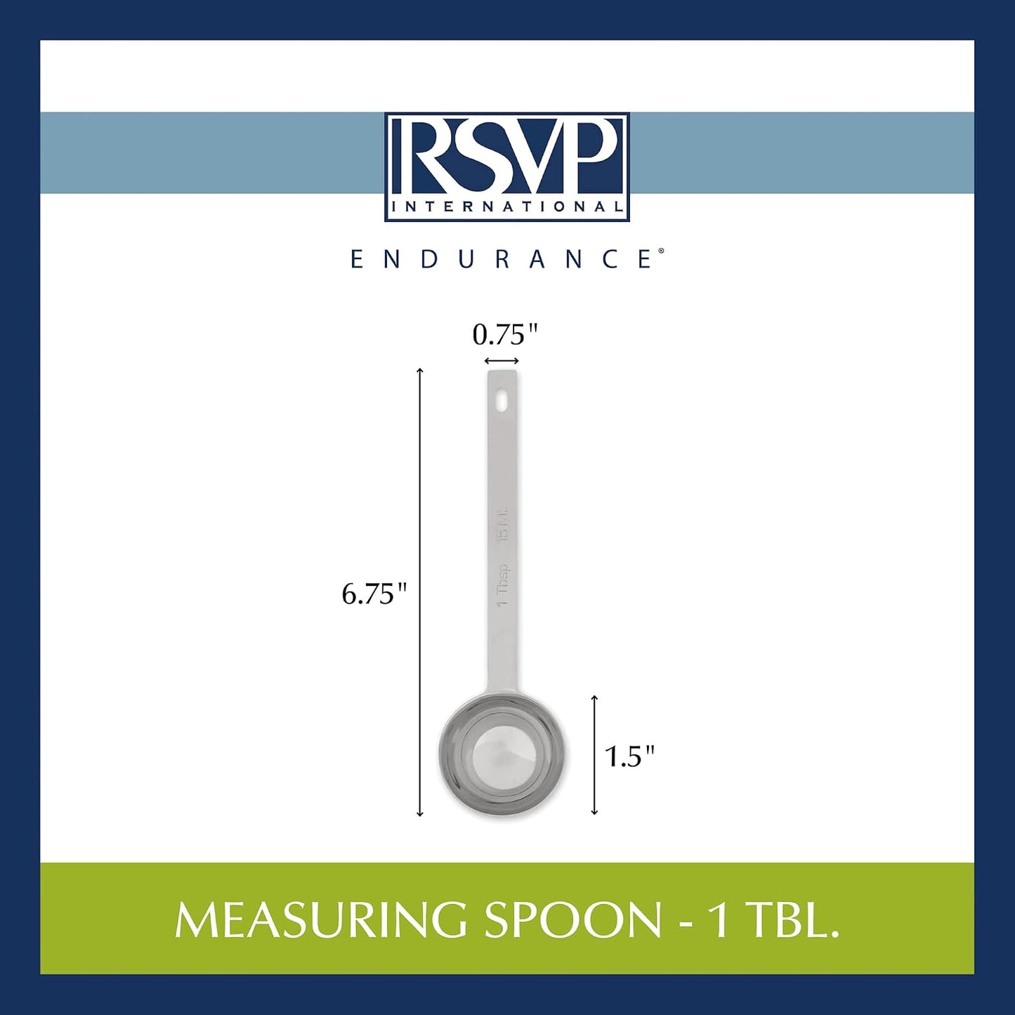 Endurance Kitchen Collection Open Stock Measuring Spoon, Stainless Steel, Dishwasher Safe, 0.5-Teaspoon