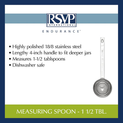 Endurance Kitchen Collection Open Stock Measuring Spoon, Stainless Steel, Dishwasher Safe, 0.5-Teaspoon