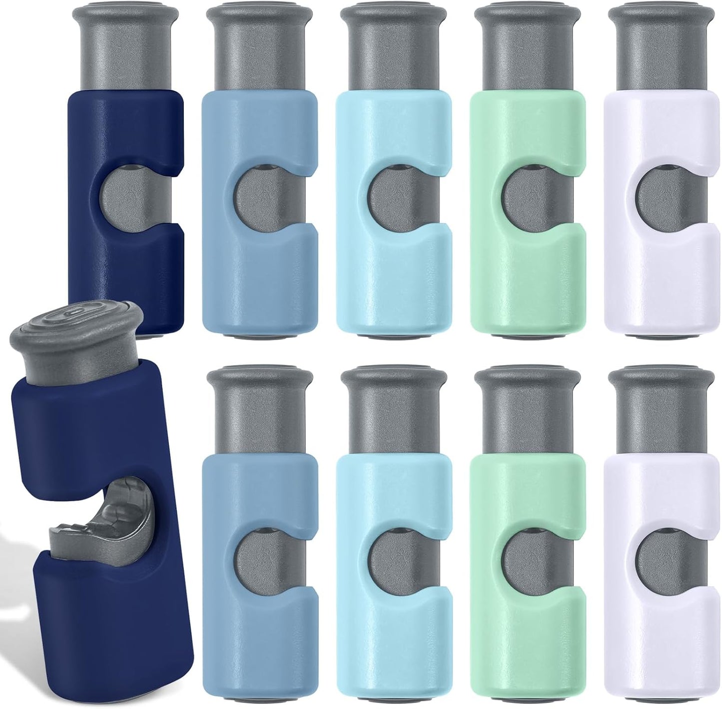 10 Pack Squeeze and Lock Bread Bag Clips, Bread Clips Resuable, Bag Clip for Food Storage, Sturdy Bread Cilp, Heavy Plastic, Handy Bags Cinch, Easy to Use with Bags Closures, 10 Colors