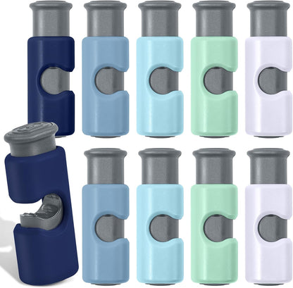 10 Pack Squeeze and Lock Bread Bag Clips, Bread Clips Resuable, Bag Clip for Food Storage, Sturdy Bread Cilp, Heavy Plastic, Handy Bags Cinch, Easy to Use with Bags Closures, 10 Colors