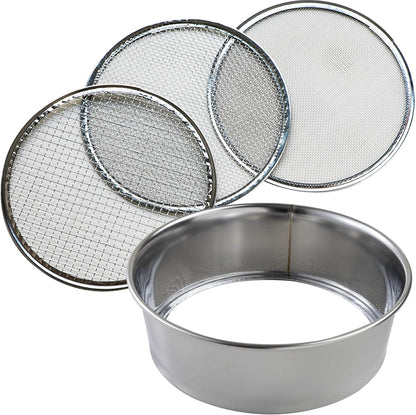 Wazakura 3PCS Soil Sieve Set 8.25in (210mm), 3 Sieve Mesh Filter Sizes