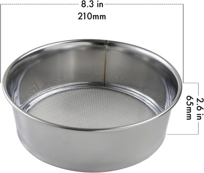 Wazakura 3PCS Soil Sieve Set 8.25in (210mm), 3 Sieve Mesh Filter Sizes