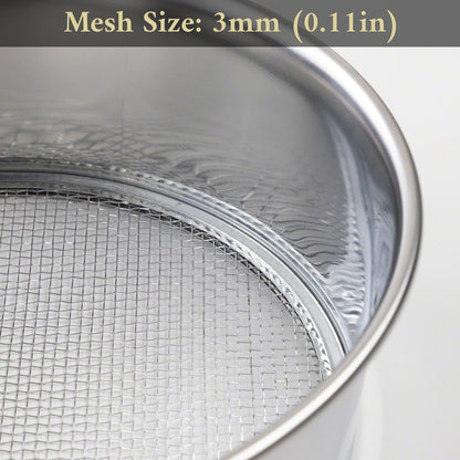Wazakura 3PCS Soil Sieve Set 8.25in (210mm), 3 Sieve Mesh Filter Sizes