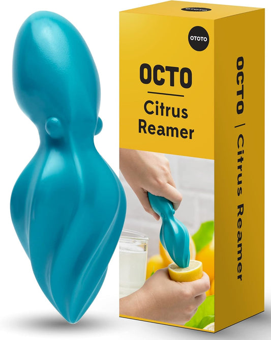 OCTO Lemon Juicer Hand - Easy to Hold Lemon Squeezer Manual for Lemon, Lime, Oranges - BPA Free, Dishwasher Safe Citrus Juicer Hand Press Manual - Fun Kitchen Gadgets & Tools