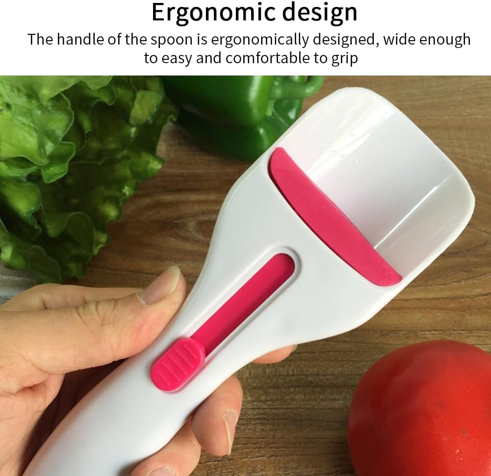 Cupcake Scoop, Slide Button Cake Batter Dispensing Spoon Pastry Spatula Spoon Home Baking Tool for DIY Cupcake, Ice Cream Ball, Cookie(White)