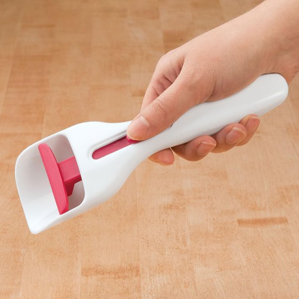 Cupcake Scoop, Slide Button Cake Batter Dispensing Spoon Pastry Spatula Spoon Home Baking Tool for DIY Cupcake, Ice Cream Ball, Cookie(White)
