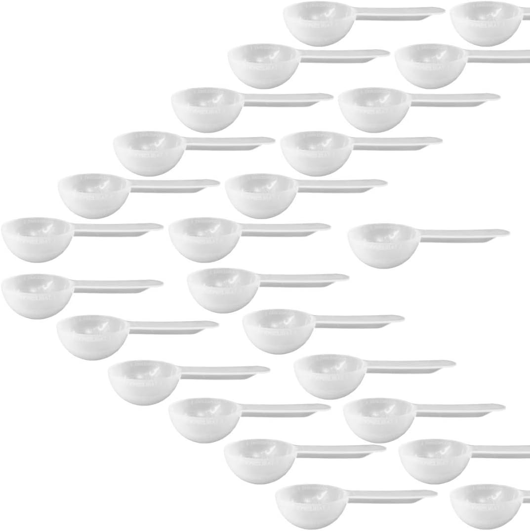 1 Tablespoon Measure Spoon Short Handle Scoops for Canisters . Made in USA. Dual Use Powder Measure for 1 Teaspoon to 1 Tablespoon Scoop. Protein, Spices, Coffee Scoop. BPA Free (10 count)