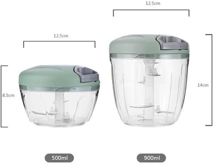 Onion Chopper, Vegetable, Garlic Kitchen Cutter with Container, Pull String Hand Manual Food Processor Mincer Shredder for Cutting Onions Chili Ginger Seasoning Food Chopper