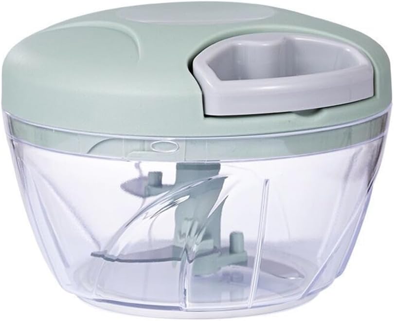 Onion Chopper, Vegetable, Garlic Kitchen Cutter with Container, Pull String Hand Manual Food Processor Mincer Shredder for Cutting Onions Chili Ginger Seasoning Food Chopper