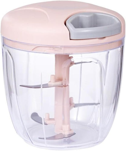 Onion Chopper, Vegetable, Garlic Kitchen Cutter with Container, Pull String Hand Manual Food Processor Mincer Shredder for Cutting Onions Chili Ginger Seasoning Food Chopper