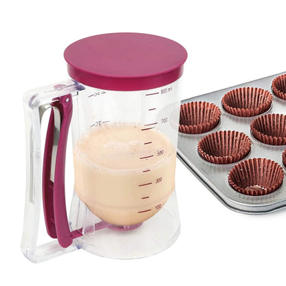 Pancake Batter Dispenser, 900ml Batter Separator Cupcakes Pancakes Cookie Cake Waffles Batter Dispenser Cookie Separator Batter Cream Speratator Cup for Pancakes, Waffles