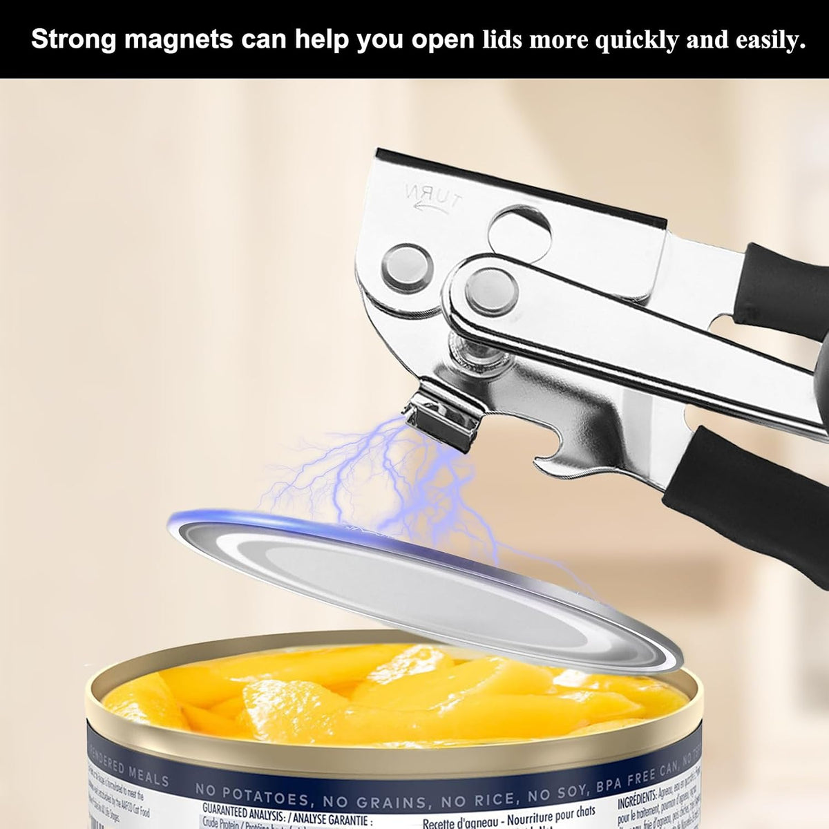 Commercial Can Opener, Heavy Duty Can Opener Manual with Magnet