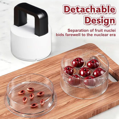 7-in-1 Cherry Pitter Tool,1.5" Extra Large Slots Making Cherry Jam