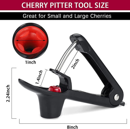 7-in-1 Cherry Pitter Tool,1.5" Extra Large Slots Making Cherry Jam
