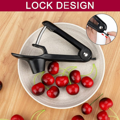 7-in-1 Cherry Pitter Tool,1.5" Extra Large Slots Making Cherry Jam