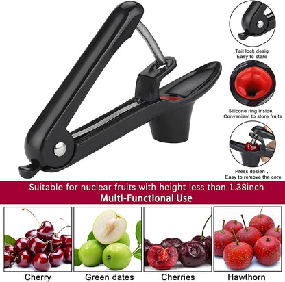 7-in-1 Cherry Pitter Tool,1.5" Extra Large Slots Making Cherry Jam