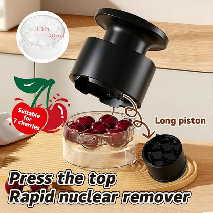 7-in-1 Cherry Pitter Tool,1.5" Extra Large Slots Making Cherry Jam