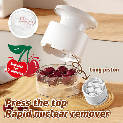 7-in-1 Cherry Pitter Tool,1.5" Extra Large Slots Making Cherry Jam