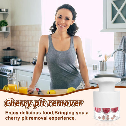 7-in-1 Cherry Pitter Tool,1.5" Extra Large Slots Making Cherry Jam