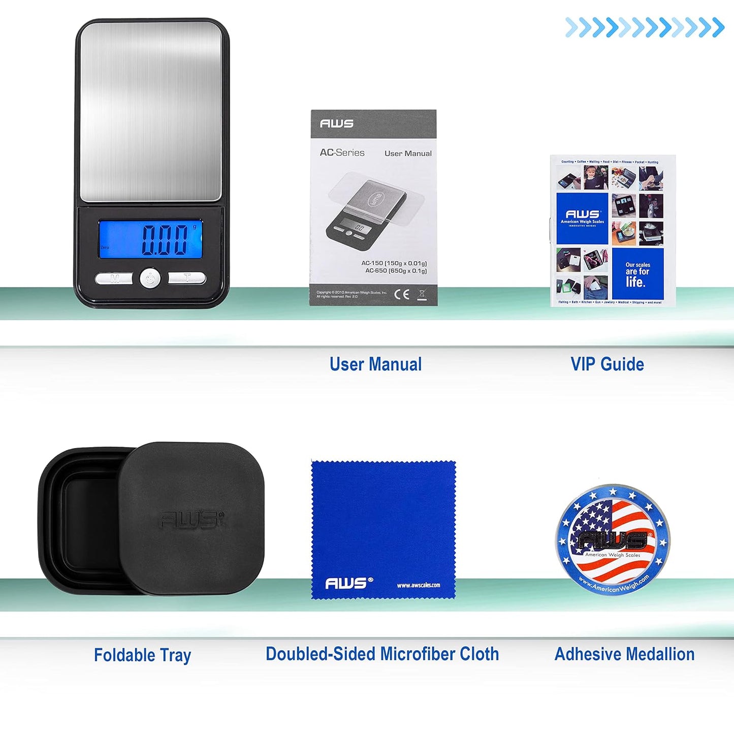 Digital Pocket Scale AC Series 1200g x 0.1g | High Precision 0.1g Accuracy Mini Gram Scale for Kitchen, Lab, Jewelry, Coin Scale, Small Digital Gram Scale Portable Travel Scale