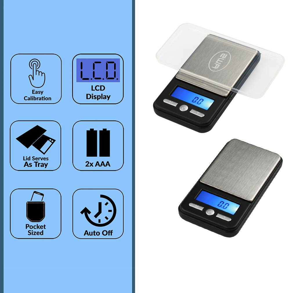 Digital Pocket Scale AC Series 1200g x 0.1g | High Precision 0.1g Accuracy Mini Gram Scale for Kitchen, Lab, Jewelry, Coin Scale, Small Digital Gram Scale Portable Travel Scale