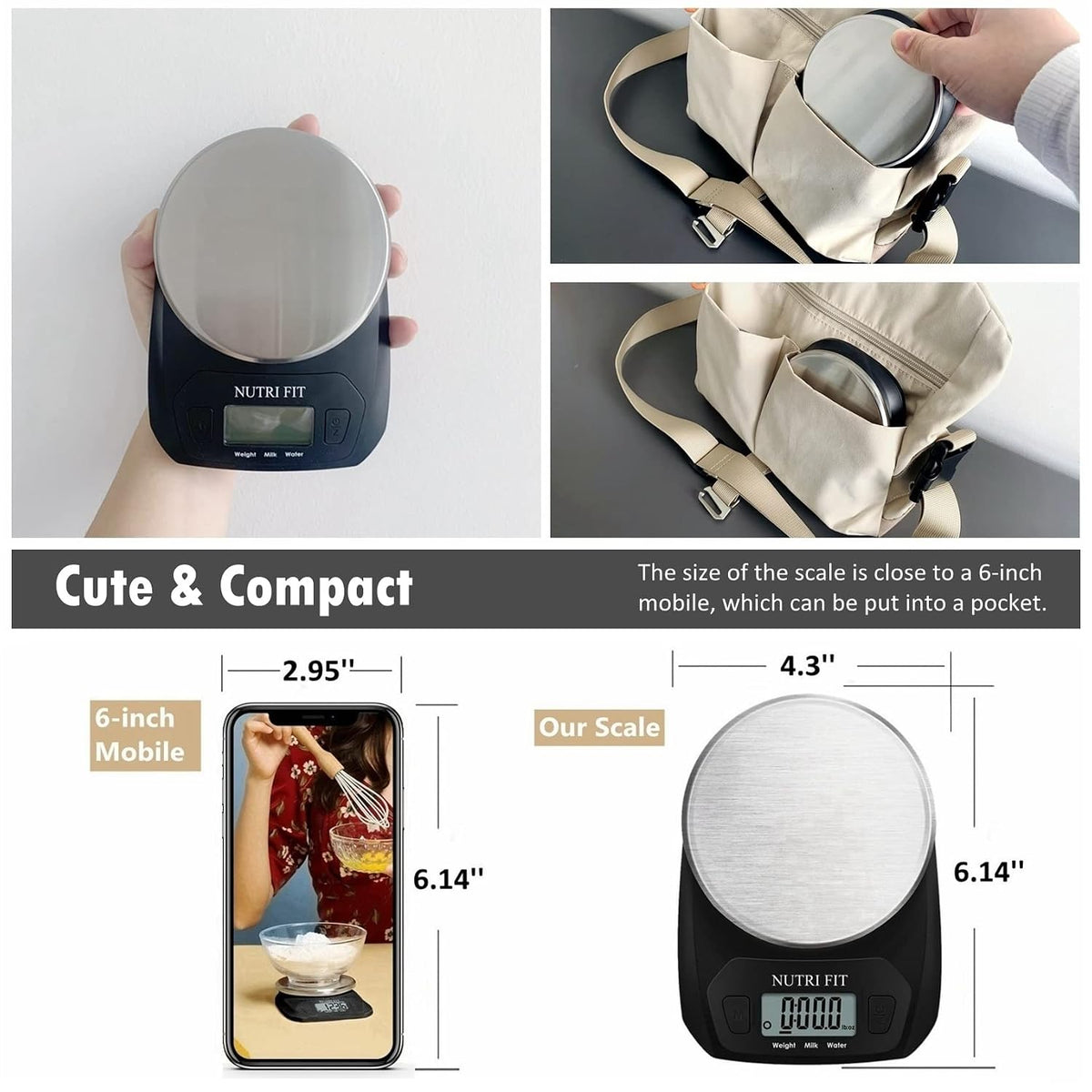 Kitchen Scales Digital Food Scale Cooking in Grams & Ounces Black