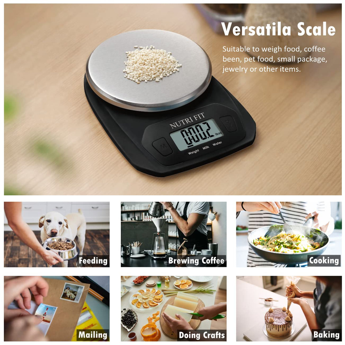 Kitchen Scales Digital Food Scale Cooking in Grams & Ounces Black