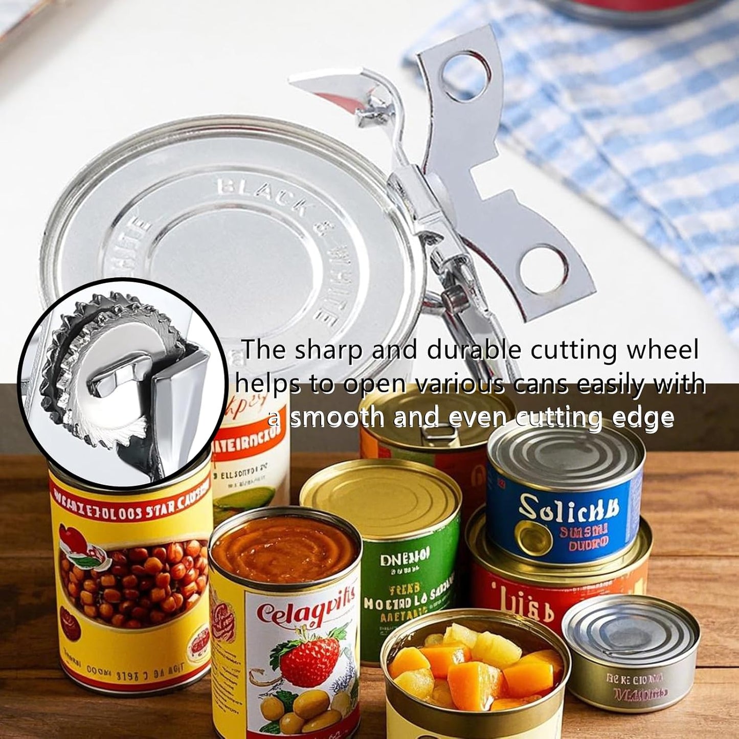 2 PCS Manual Can Opener Professional Swing Away Can Opener Heavy Duty Stainless Steel Can Openers Hand Held Tool with Bottle Opener for Camping, Kitchen Chef