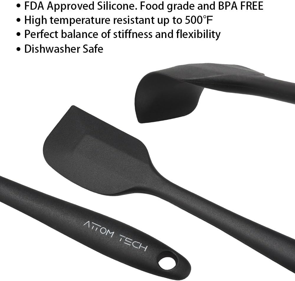 Silicone Spatula Set of 4, 500°F Heat Resistant BPA Free