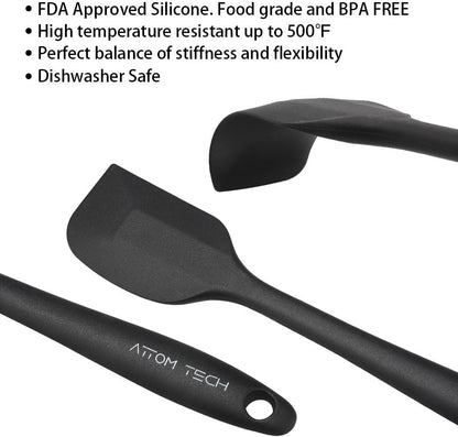 Silicone Spatula Set of 4, 500°F Heat Resistant BPA Free