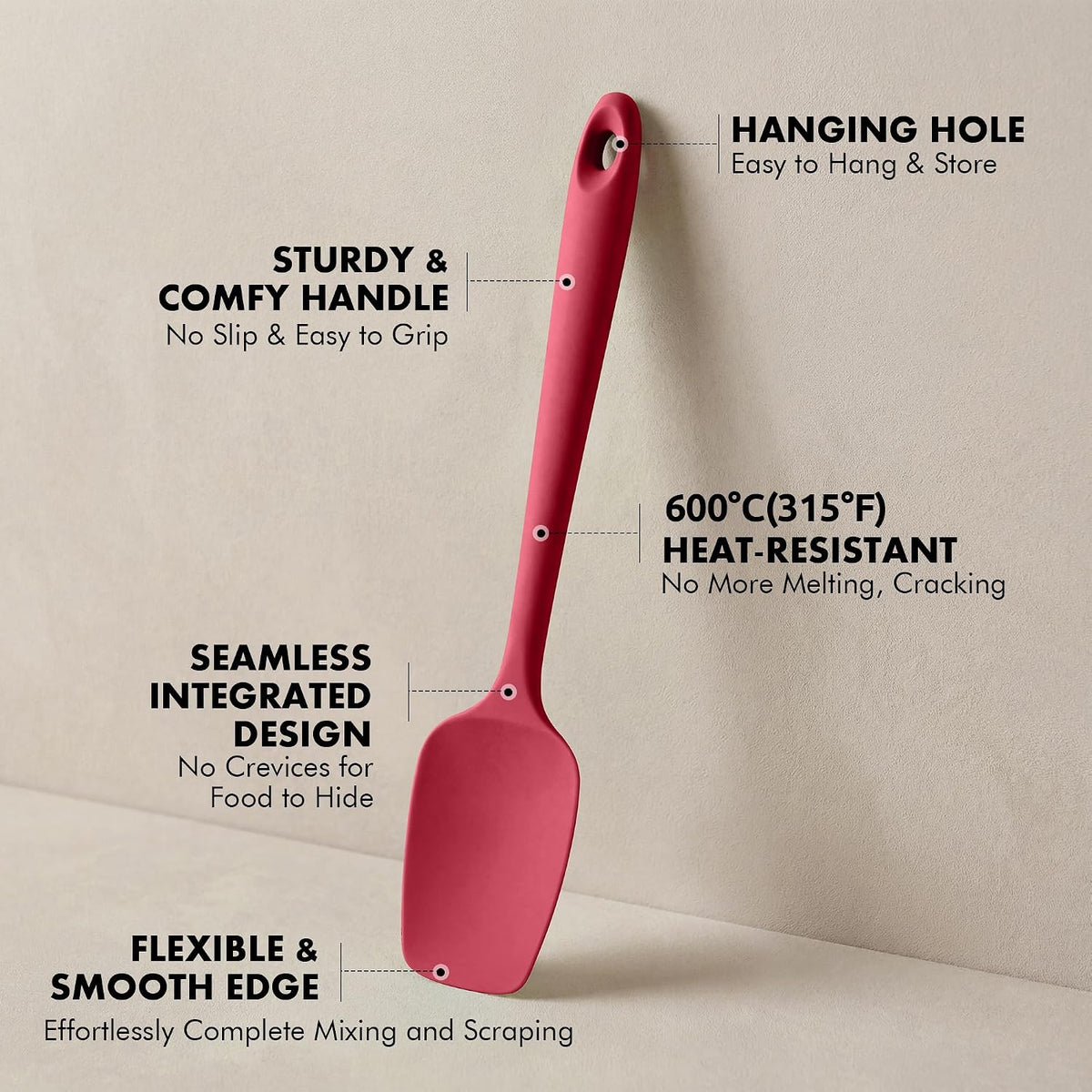 Silicone Spatula Set, 600ºF Heat Resistant, 2Pcs, Aqua Sky
