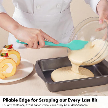 Silicone Spatula Set, 600ºF Heat Resistant, 2Pcs, Aqua Sky