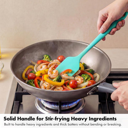 Silicone Spatula Set, 600ºF Heat Resistant, 2Pcs, Aqua Sky