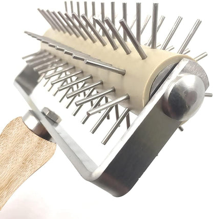 Time-Saver Pizza Dough Roller Docker with Wood Handle, for Pizza Cookie Cake Pie Pastry Bread Dough (Stainless Steel)