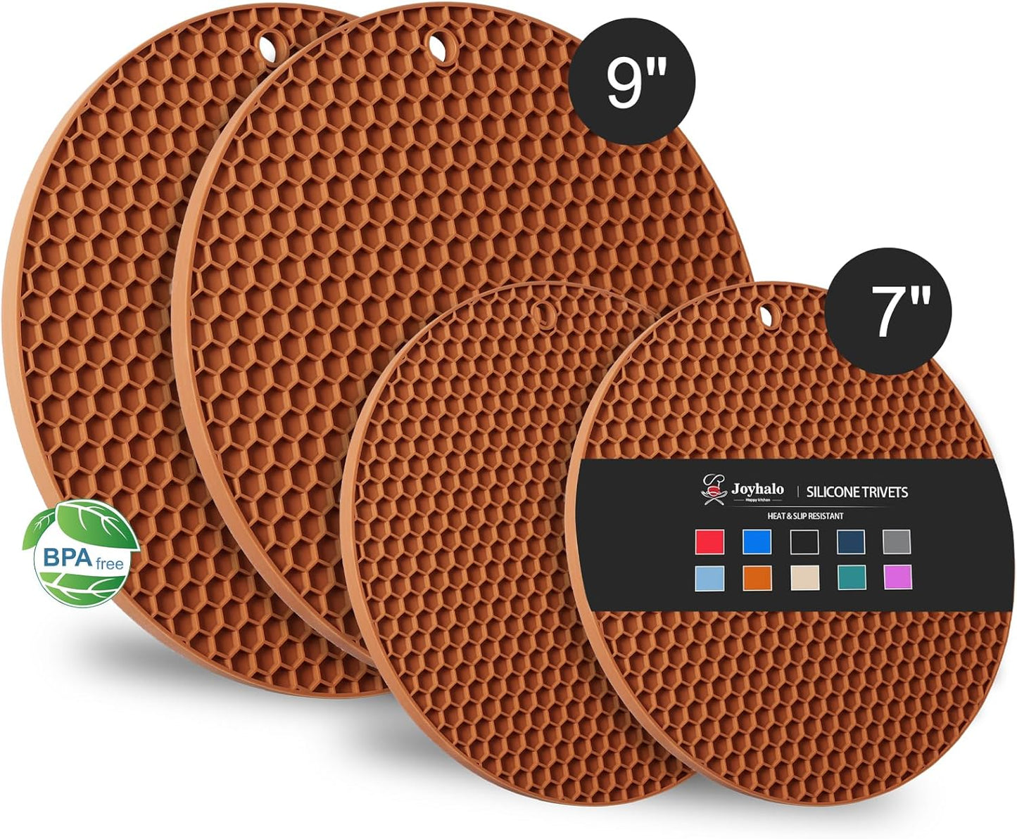 4 Pack Trivets for Hot Dishes | Hot Pads for Kitchen, Silicone Pot Holders for Kitchen Countertops,Table, Hot Pots and Pans, Easy to Wash and Dry, Grey