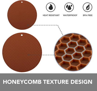 4 Pack Trivets for Hot Dishes | Hot Pads for Kitchen, Silicone Pot Holders for Kitchen Countertops,Table, Hot Pots and Pans, Easy to Wash and Dry, Grey