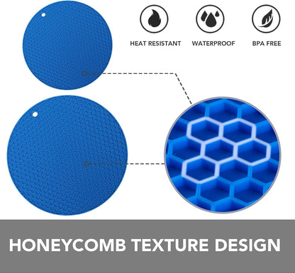 4 Pack Trivets for Hot Dishes | Hot Pads for Kitchen, Silicone Pot Holders for Kitchen Countertops,Table, Hot Pots and Pans, Easy to Wash and Dry, Grey