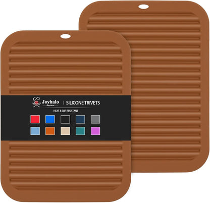 4 Pack Trivets for Hot Dishes | Hot Pads for Kitchen, Silicone Pot Holders for Kitchen Countertops,Table, Hot Pots and Pans, Easy to Wash and Dry, Grey