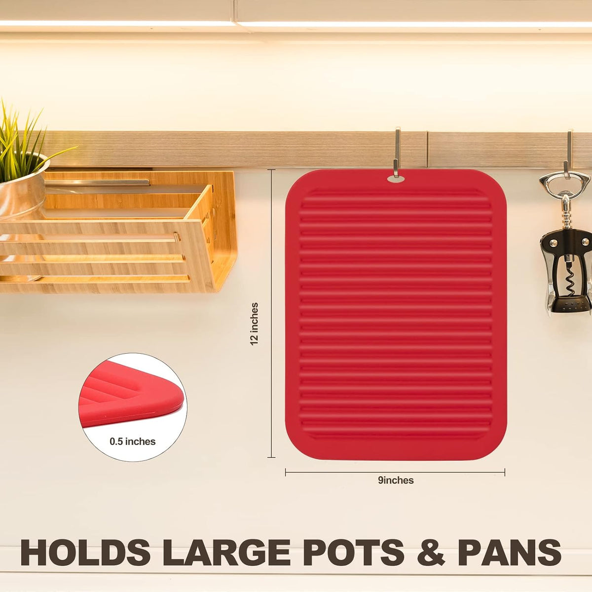 4 Pack Trivets for Hot Dishes | Hot Pads for Kitchen, Silicone Pot Holders for Kitchen Countertops,Table, Hot Pots and Pans, Easy to Wash and Dry, Grey