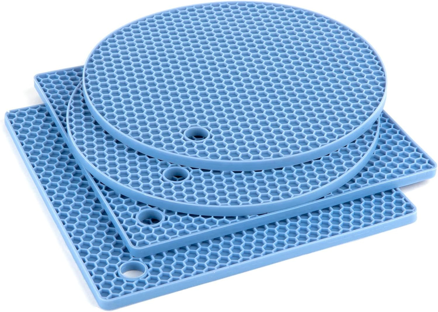 4 Pack Trivets for Hot Dishes | Hot Pads for Kitchen, Silicone Pot Holders for Kitchen Countertops,Table, Hot Pots and Pans, Easy to Wash and Dry, Grey