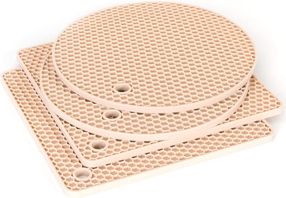 4 Pack Trivets for Hot Dishes | Hot Pads for Kitchen, Silicone Pot Holders for Kitchen Countertops,Table, Hot Pots and Pans, Easy to Wash and Dry, Grey