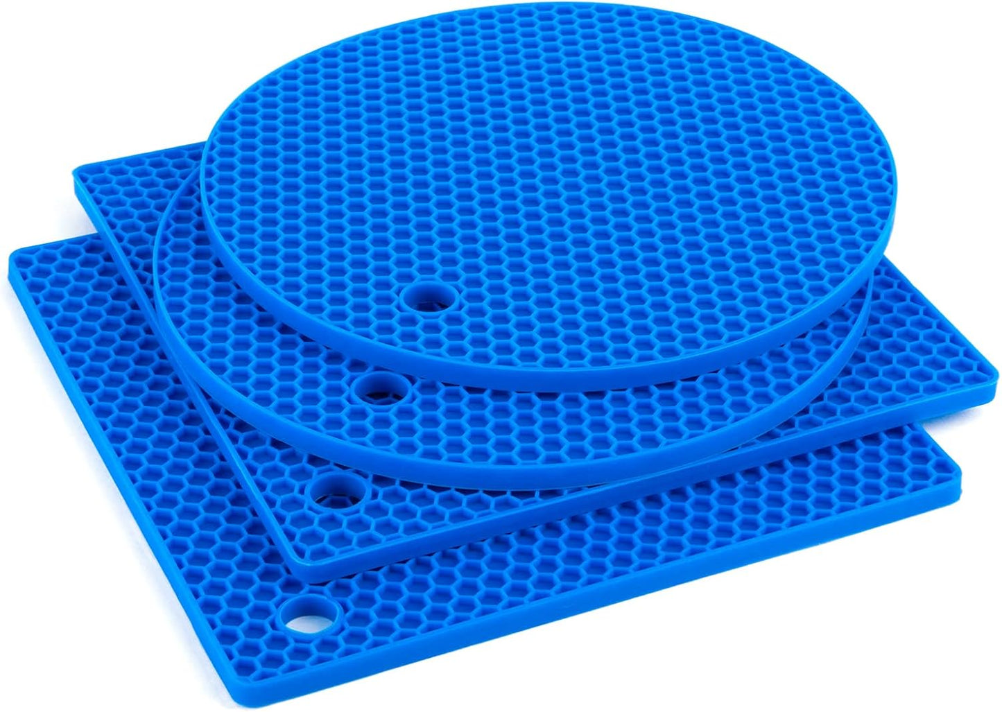 4 Pack Trivets for Hot Dishes | Hot Pads for Kitchen, Silicone Pot Holders for Kitchen Countertops,Table, Hot Pots and Pans, Easy to Wash and Dry, Grey