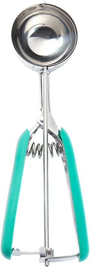 Comfy Grip 2 Ounce Ice Cream Scooper 1 Spring-Loaded Melon Ball Scoop - #20 Built-In Blade Yellow Stainless Steel Cookie Baller Dishwasher-Safe Heavy-Duty