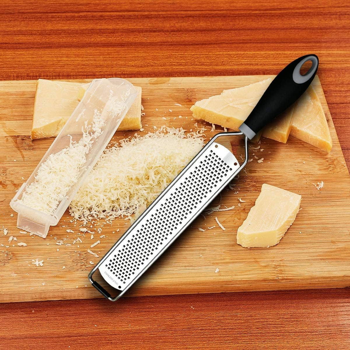 Lemon Zester, Hand-held Stainless Steel Food Grater,Pro Kitchen Tool for Cheese Parmesan Vegetable Ginger Garlic Nutmeg Citrus Lime Orange Chocolate Fruit - Fine Shredder